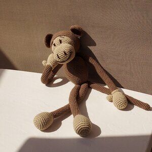 SOLD                  new handmade crochet 25 inches long MONKEY